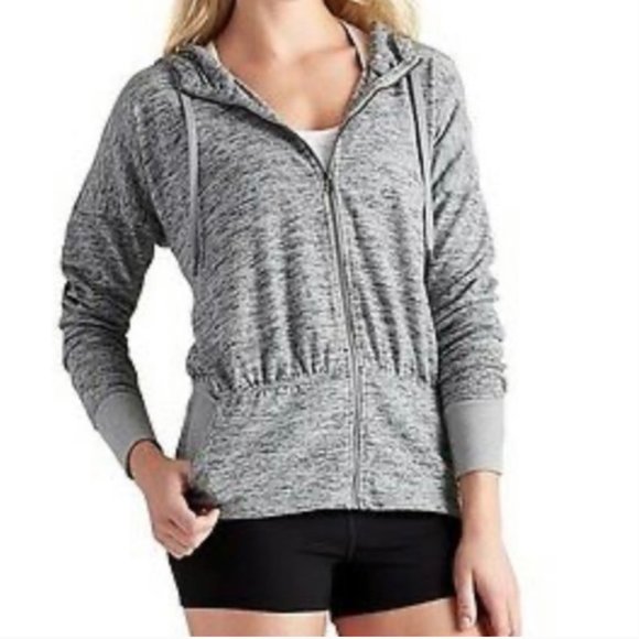 Athleta Jackets & Blazers - Athleta Batwing & Robin Heather Gray Hoodie Jacket sz S